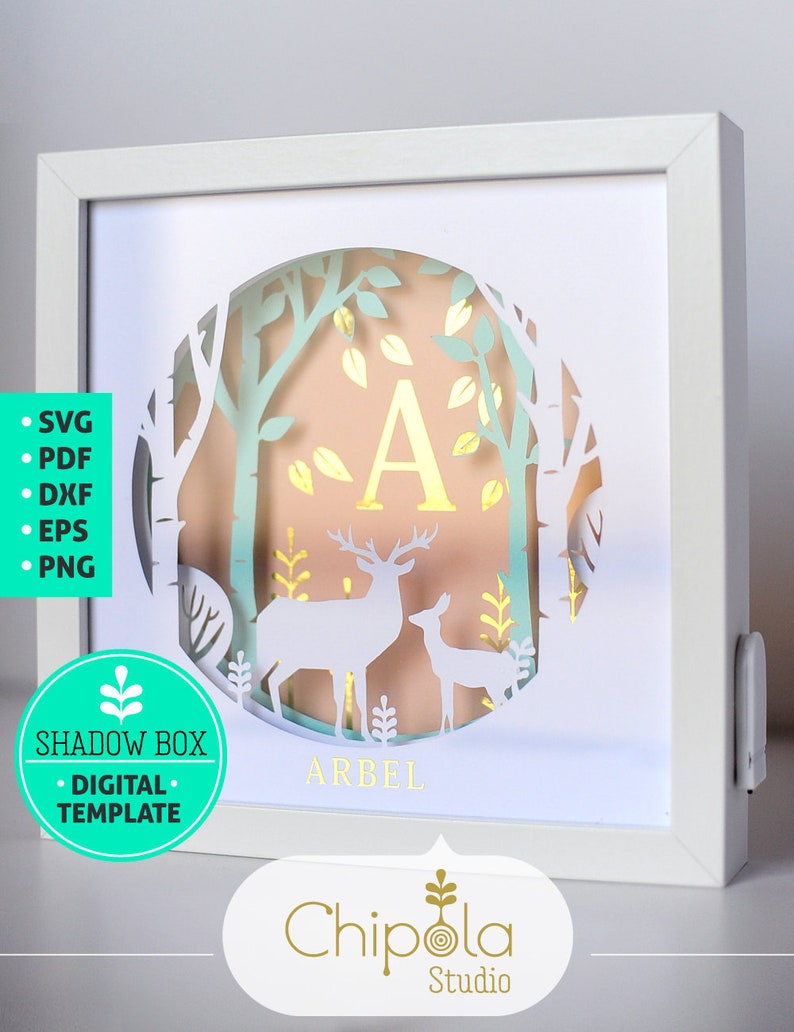 Download Deer Shadow Box SVG 3d papercut SVG layered paper art | Etsy