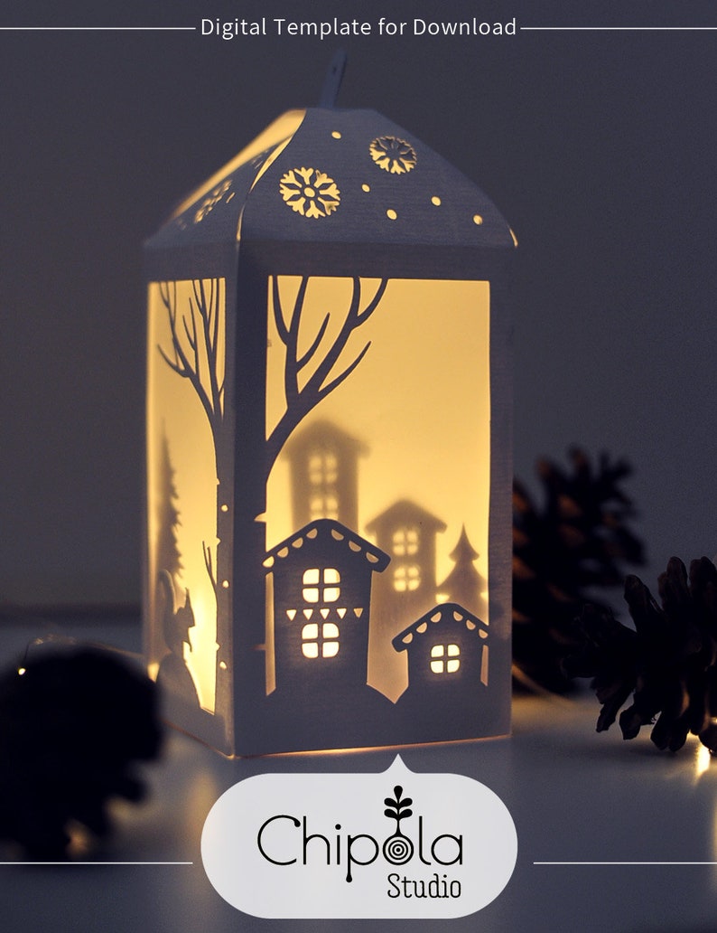 Download Christmas decoration SVG 3D christmas Lantern paper model ...
