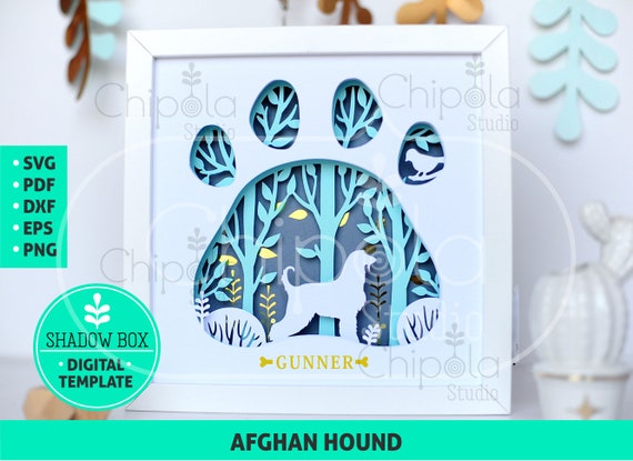 Download Afghan Hound Dog Breed Shadow Box Svg 3d Papercut Svg Etsy