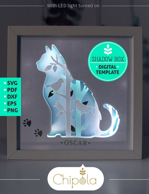 Download Cat Shadow Box SVG 3d papercut SVG layered paper art | Etsy