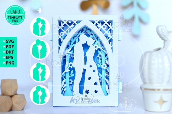 Download Bride And Groom 3d Card Svg 3d Svg Pop Up Wedding Card Etsy