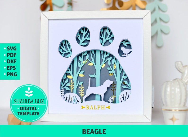 Download Beagle Dog breed Shadow Box SVG 3d papercut SVG layered | Etsy