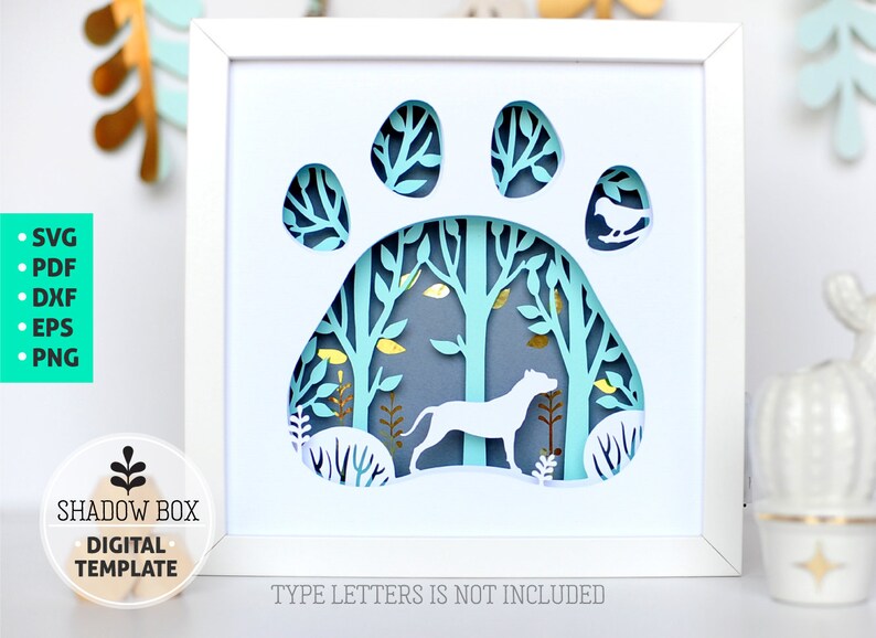 Download Pitbull Dog breed Shadow Box SVG 3d papercut SVG layered ...