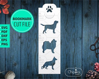 Bookmark with dogs SVG vector cut file, Labrador papercut, dogs lover gift woodcut, gift for book lovers, cut template,  Cricut, Silhouette