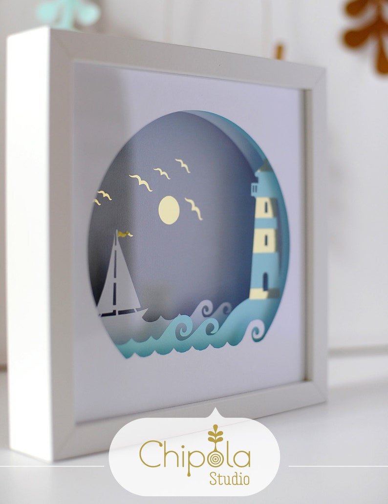 Download Sea Shadow Box SVG 3d papercut SVG layered paper art | Etsy