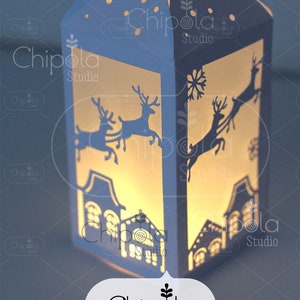 Christmas Decoration SVG, 3D Christmas Lantern Paper Model, Santa Paper ...