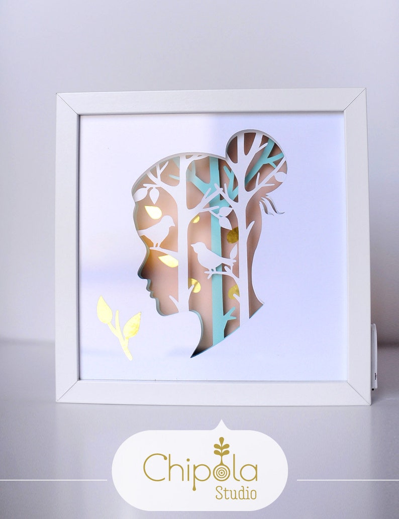 Download Woman portrait Shadow Box SVG 3d papercut SVG layered ...