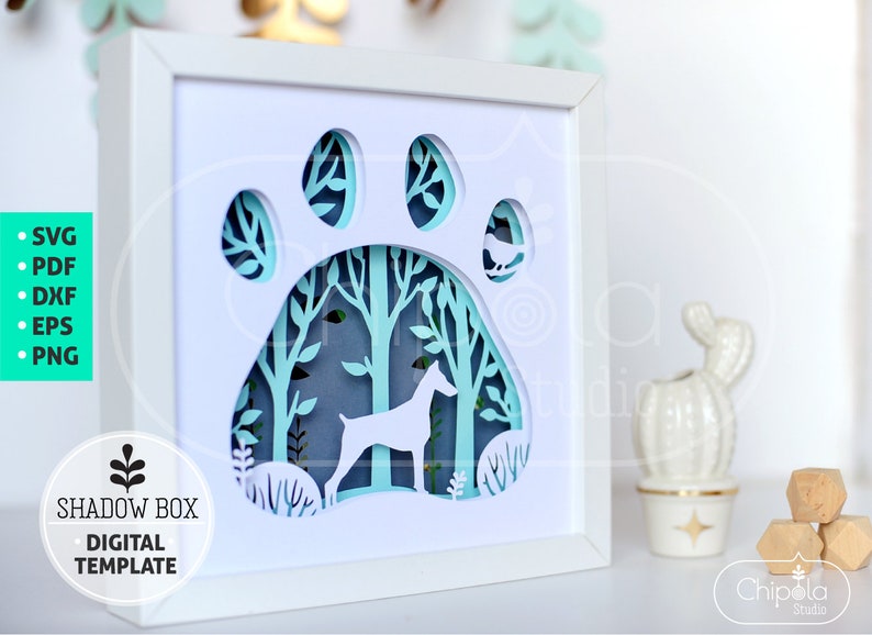 Download Doberman Dog breed Shadow Box SVG 3d papercut SVG layered ...