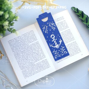 Bookmark With Anchor SVG Vector Cut File, Nautical Papercut, Maritime ...