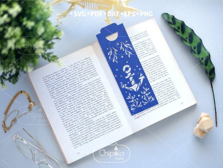 Bookmark With Anchor SVG Vector Cut File Nautical Papercut - Etsy