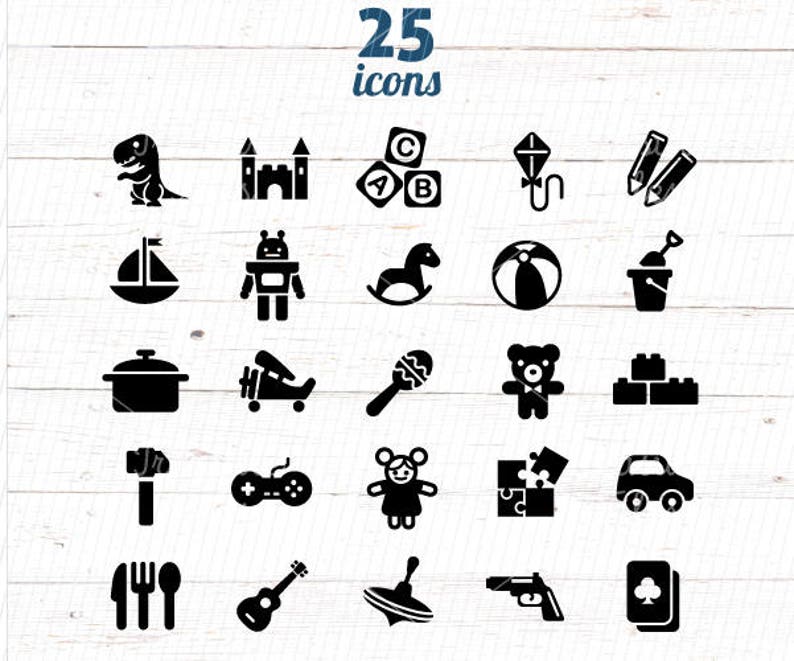 Toys SVG Set Bundle for Kids Toys Icons Games Icons Etsy