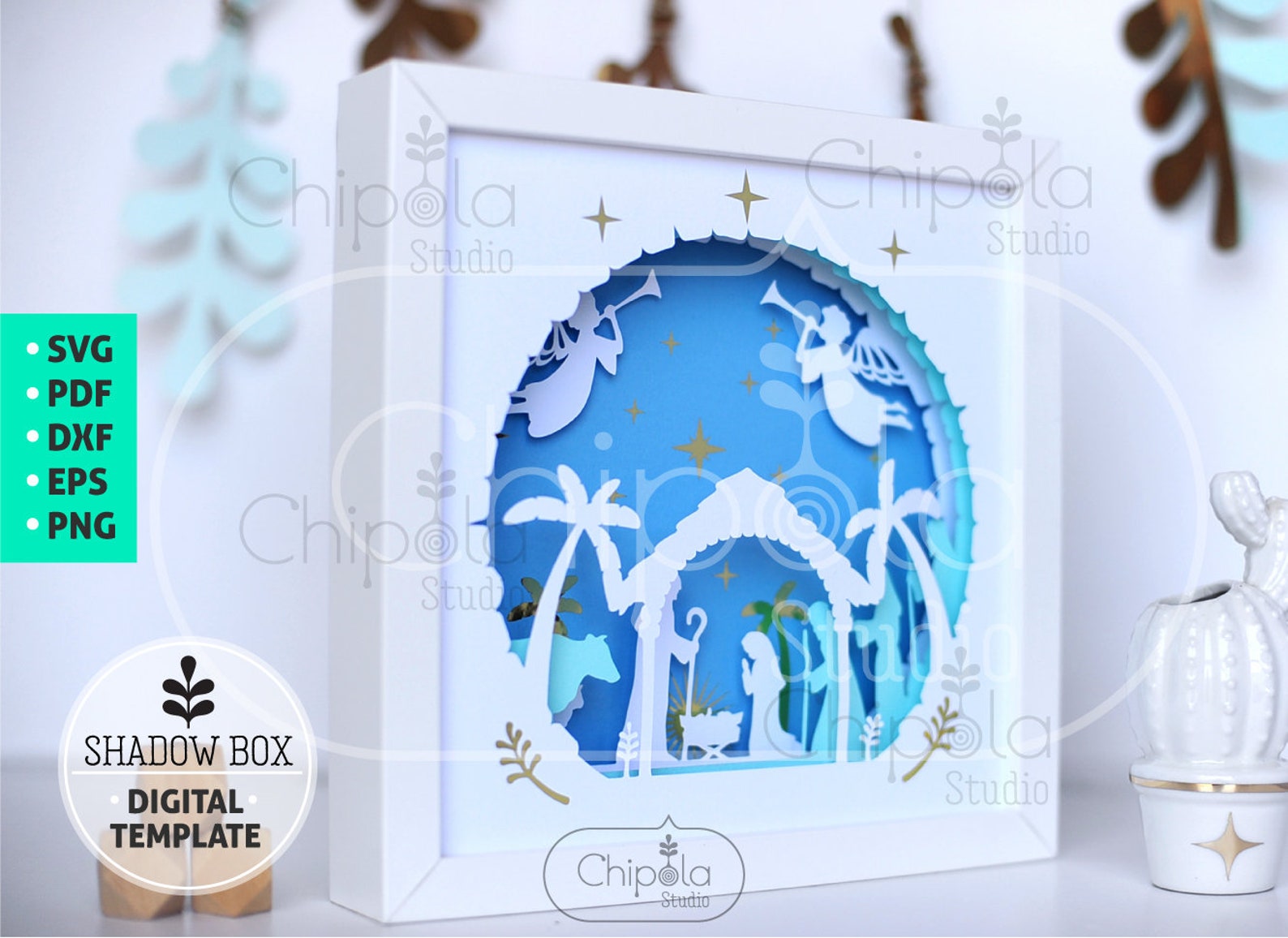 Nativity Shadow Box SVG 3d papercut religious layered paper | Etsy