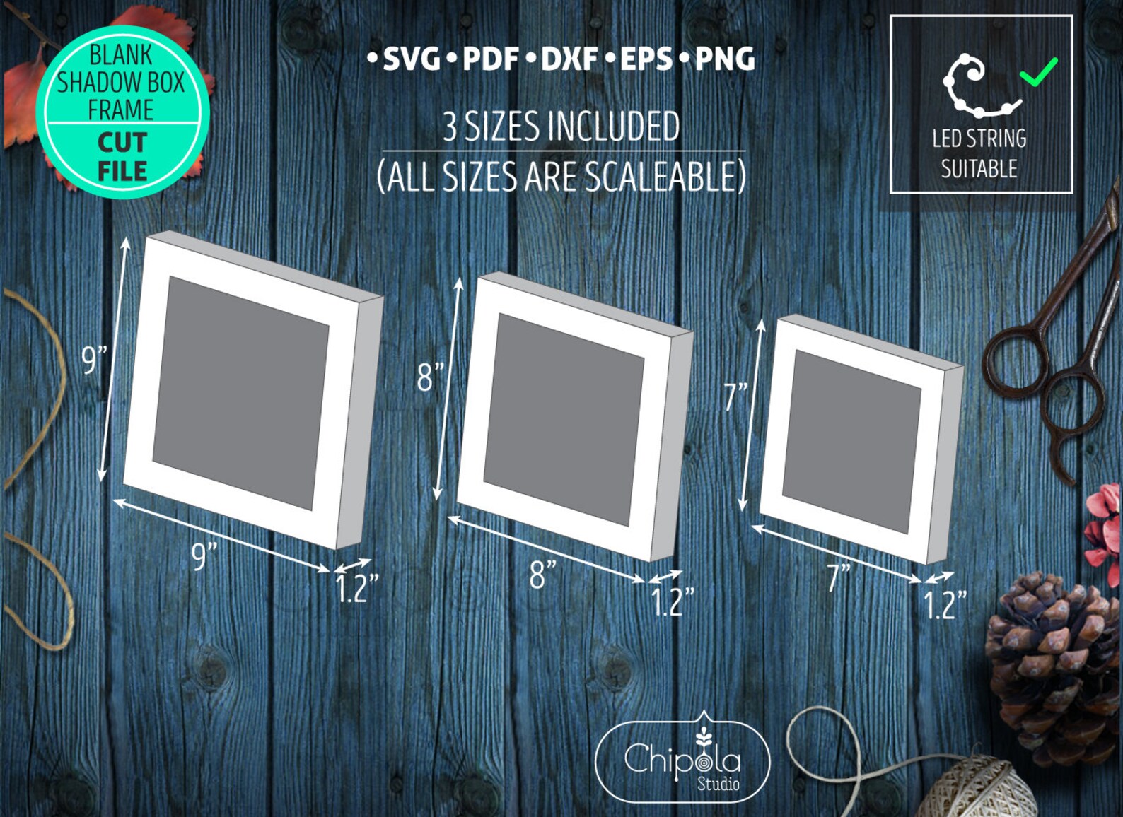 Blank Square Shadow Box Frame SVG for Layered Artwork Paper Etsy UK