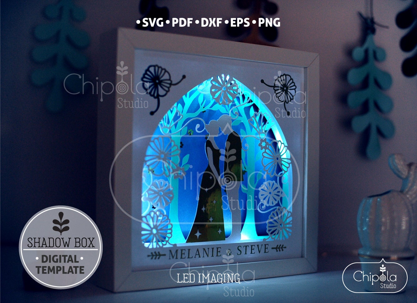 Shadow Box Wedding SVG Free SVG Cut Files