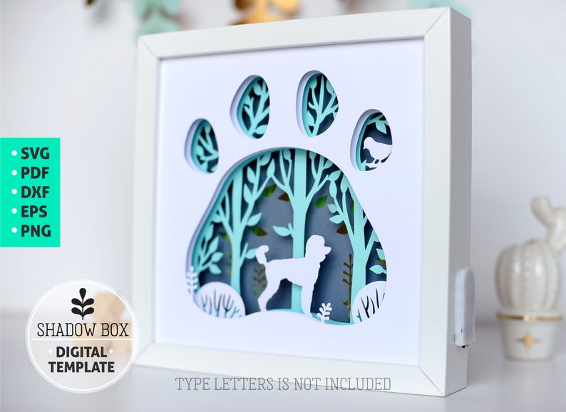 Download Poodle Dog breed Shadow Box SVG 3d papercut SVG layered | Etsy