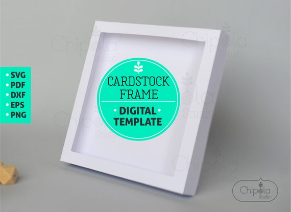 8x8 Inches Shadow Box Template, Square Light Box Frame, 3D