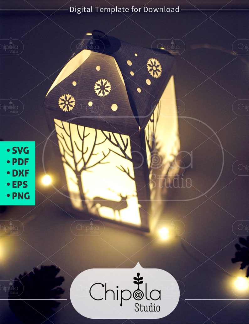 Christmas Decoration SVG 3D Christmas Lantern Paper Model - Etsy