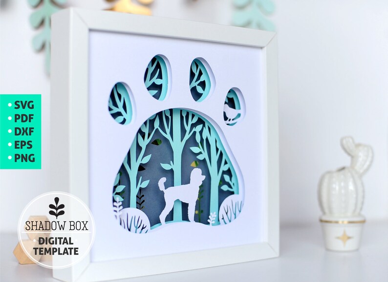Download Poodle Dog breed Shadow Box SVG 3d papercut SVG layered | Etsy