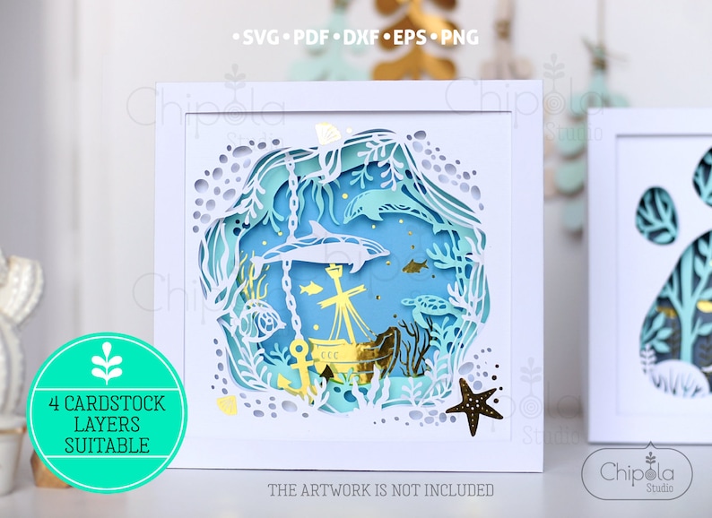 Blank Square Shadow Box Frame SVG for Layered Artwork Paper Etsy Canada