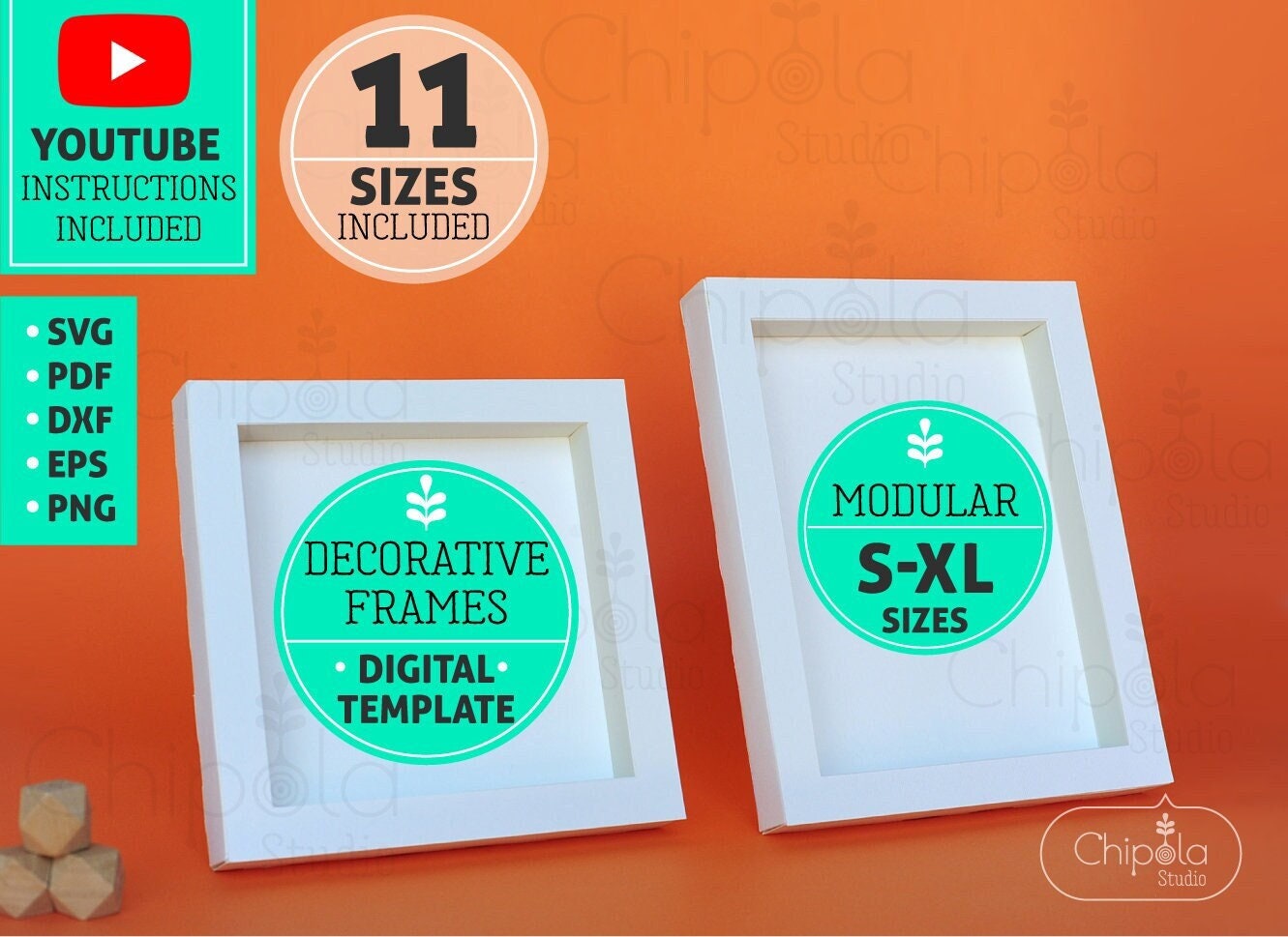 Photo Formats Rectangular Blank Diorama Frame SVG for Art Display, 3D Paper Flower Box Frame ...
