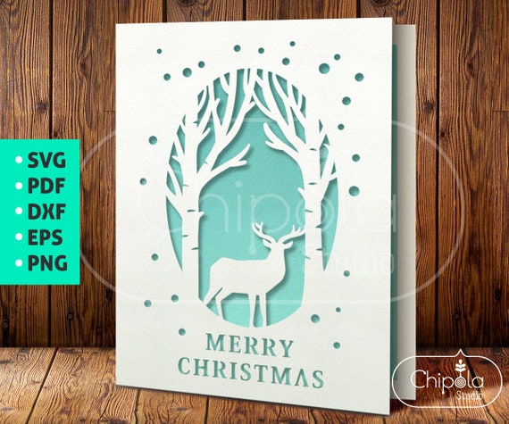 Christmas Card SVG Christmas Cards Template SVG Christmas | Etsy