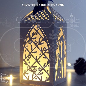 Wedding decoration SVG, 3D Bride and groom Lantern, luminary LED template Download, centerpiece table decoration, Silhouette, Cricut, laser image 2