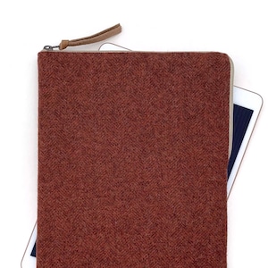 Personalised Wool iPad Case & MacBook Laptop Sleeve - Burnt Orange Chevron