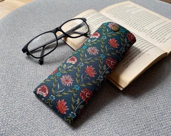 Handmade Liberty Floral Print Soft Padded Slim Reading Glasses Sleeve Pouch