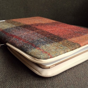 Burnt Orange iPad & MacBook Sleeve: Personalised Zipper Wool Laptop Case