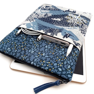 Animal print cotton iPad sleeve, iPad case with front pocket, iPad Mini 4/5/6 case, iPad Air sleeve, iPad Pro 11/12.9 case for men women