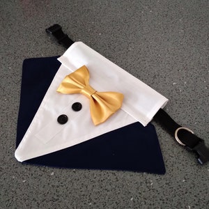 Hunde Hochzeit Smoking Bandana, Satin Fliege, Dias über Halsband, Farbauswahl Bild 7