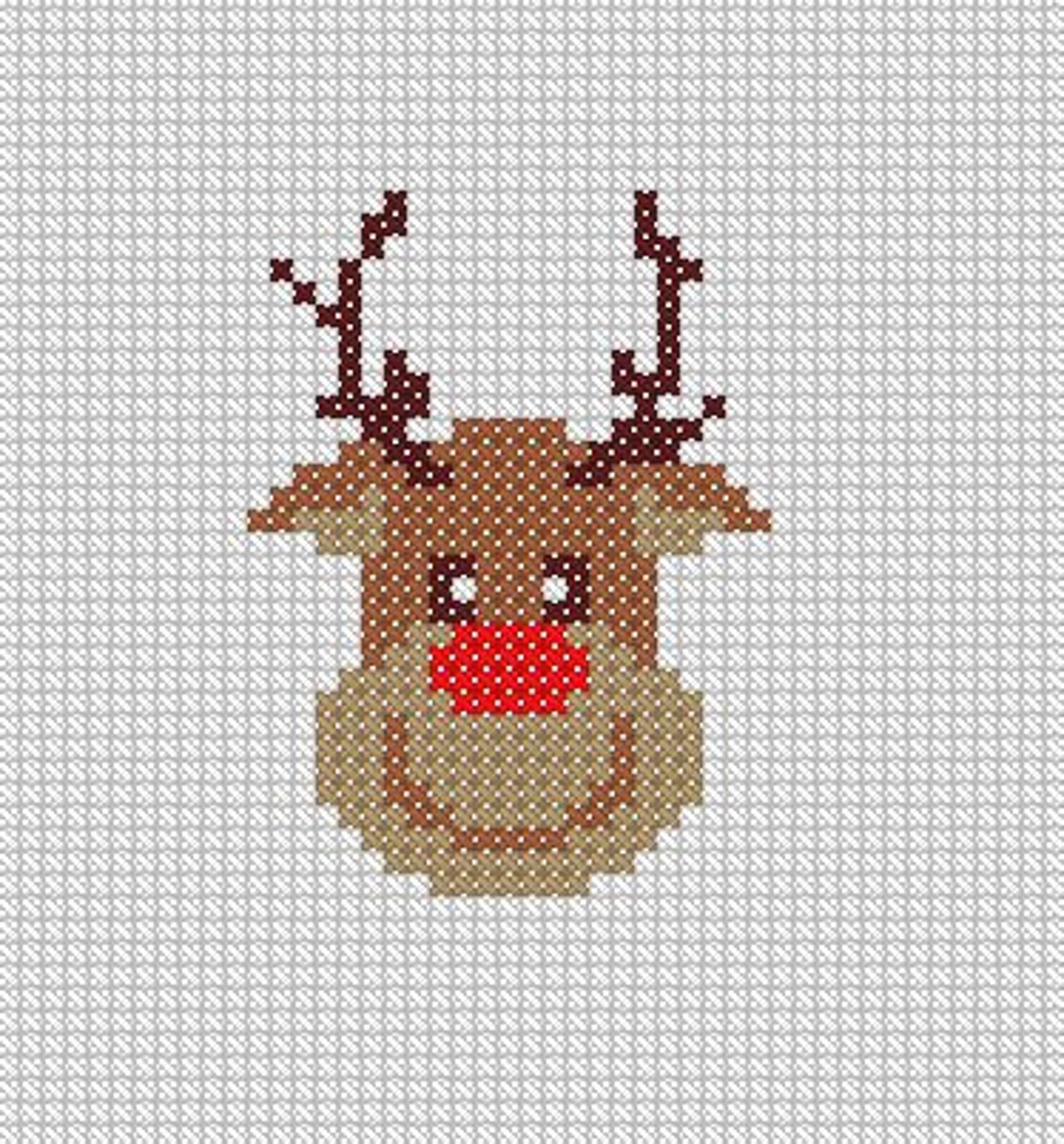 Reindeer Cross Stitch Graphghan C2C Crochet or Intarsia - Etsy