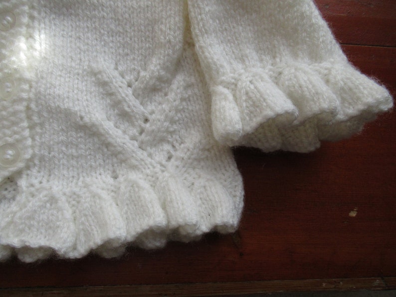 0-6 months Baby Bell-Edged JacketCardigan pdf Knitting Pattern