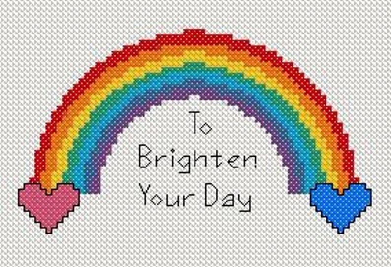 Rainbow Cross Stitch pdf pattern Etsy