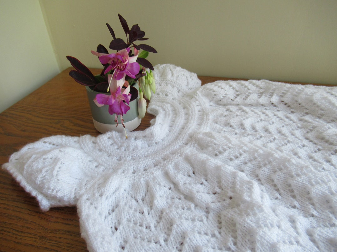 Baby Christening Gown Knitting Pattern Pdf Etsy
