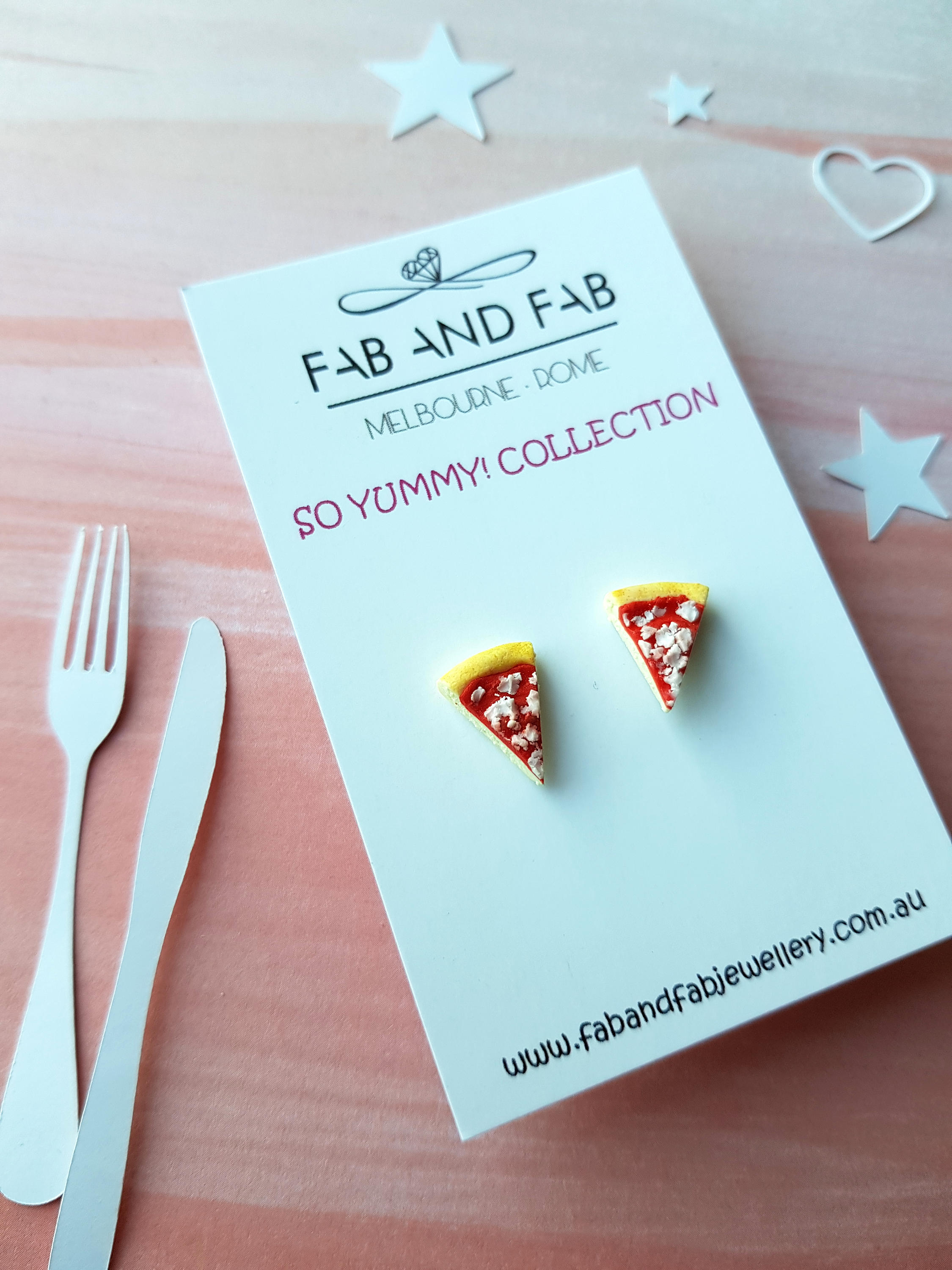 Pizza Stud Earrings / Mozzarella Lover /food Jewelryfooty Etsy