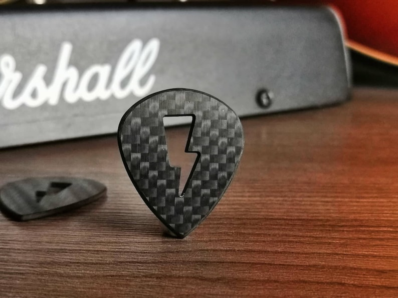 1 Mm Lightning Jazz Carbon Fiber Guitar Pick Etsy