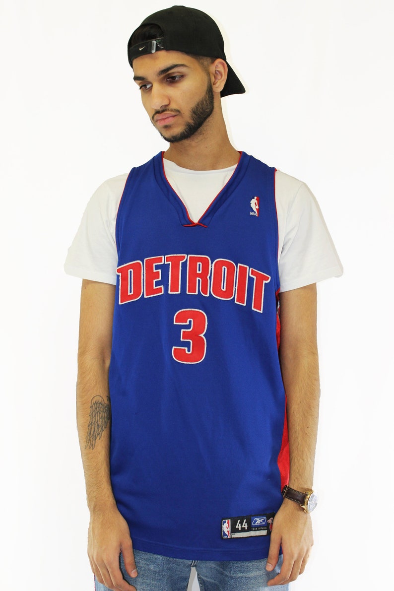 Vintage Detroit Pistons Ben Wallace Authentic Reebok Jersey Size 44 L