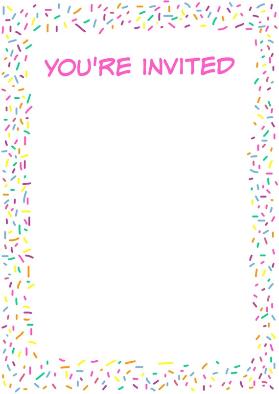 printable sprinkles invitation paper craft supplies etsy