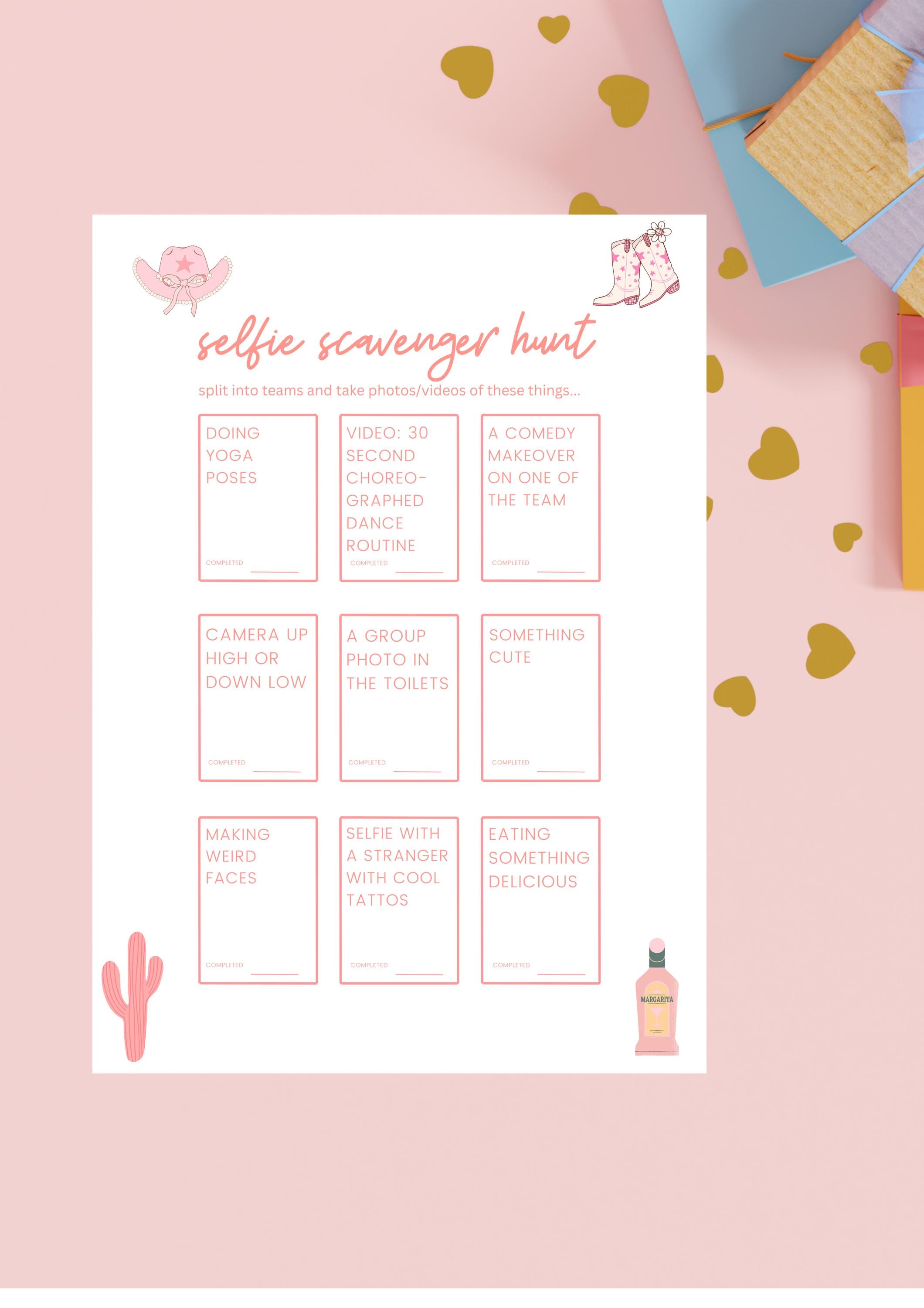 Birthday Party Game Bundle - Western Cowgirl Night Out Dares ...