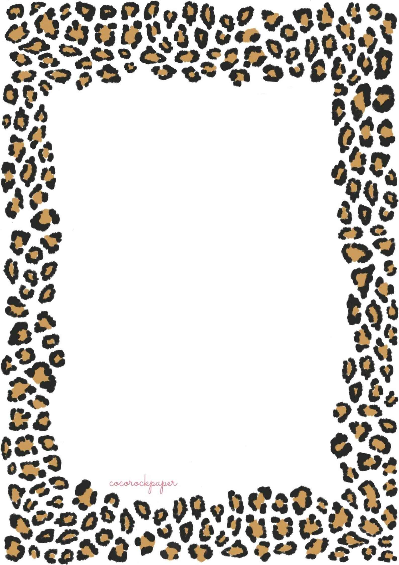 Leopard Print Pattern Border Safari Invitation Template - Etsy