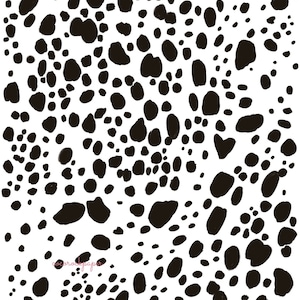 Printable Dalmatian Border Pages - Paper Craft Supplies - Invitation Template - Black and White Spots Illustration - Digital Download PNG