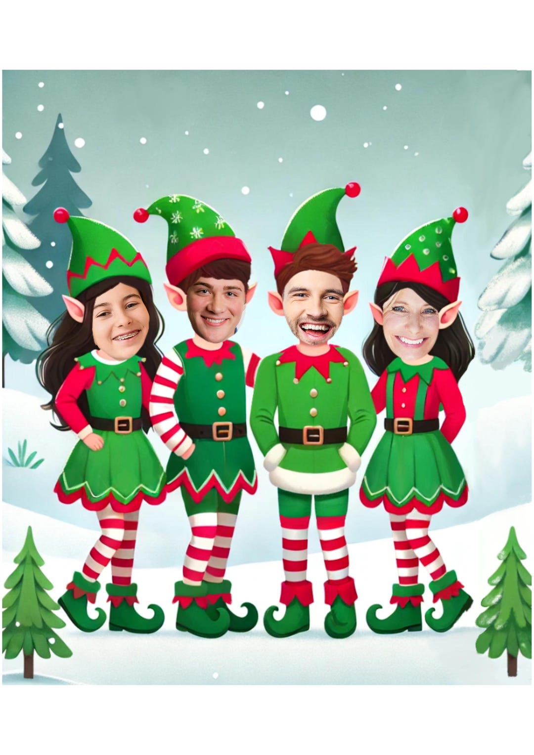 Elf Photo Template, Christmas Family Photo, Funny Card Elf Yourself ...