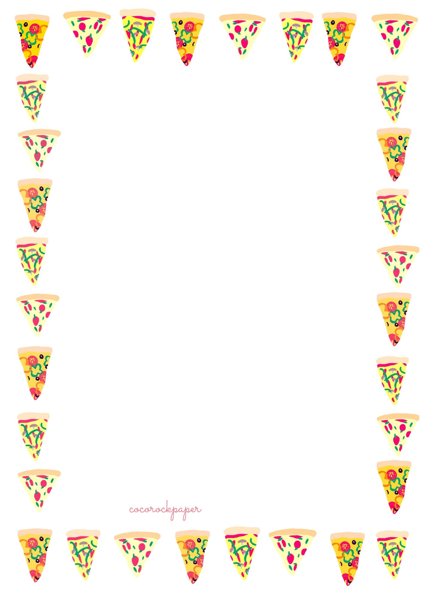 Printable Pizza Border Party Invitation Border Download PNG Etsy