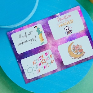 Tarjetas de afirmación para niños PNG Atención plena Mentalidad de crecimiento Adolescentes Imprimibles Sentimientos Monstruo Hábitos saludables Imprimir Póster Pensamientos positivos