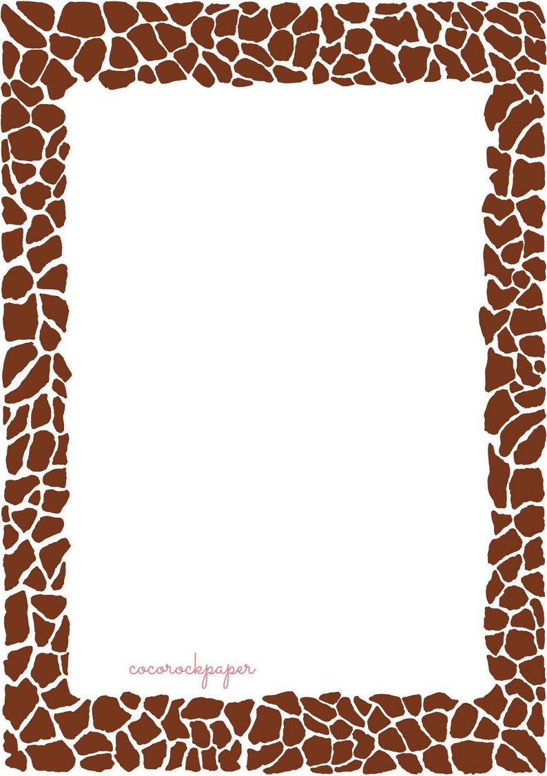 Printable Giraffe Border Paper Craft Supplies Safari Etsy