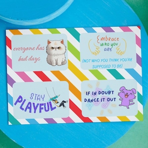 Mantra positif pour adolescents PNG pleine conscience affiche carte mantra affirmation numérique heureux sentiments imprimable citation motivation fille cadeau arc-en-ciel