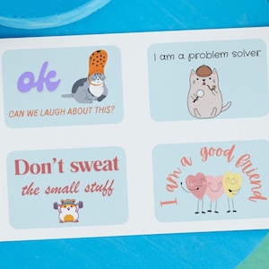 Mantra positif adolescent pleine conscience habitude positive carte PNG affirmation heureux amitié imprimable citation motivation émotion professeur cadeau