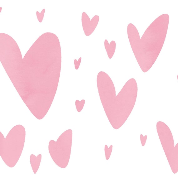 Printable Pink Watercolour Hearts Paper Craft Scrapbook Etsy