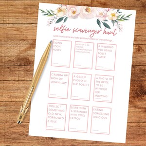 Bachelorette Dare Cards Activity Printable Hen Party Game Floral Bridal ...